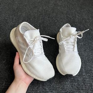 Adidas PureBoost Go Running Shoes Womens 8.5 White Silver Knit‎ Sneakers B75864